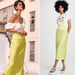 Free People Midi Silk Skirt